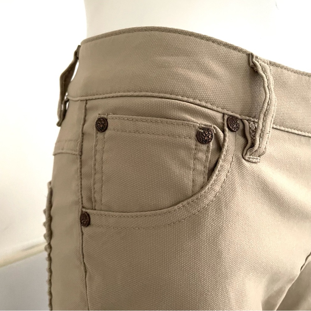 Brenna Fitted Mid Rise Skinny Moto Stretch Pants in Khaki Size 10 - Picture 6 of 12